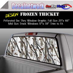 Frozen thicket snow camo window graphic