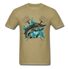 Sturgeon Spear Fishing tee shirt - khaki