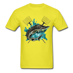 Sturgeon Spear Fishing tee shirt - yellow