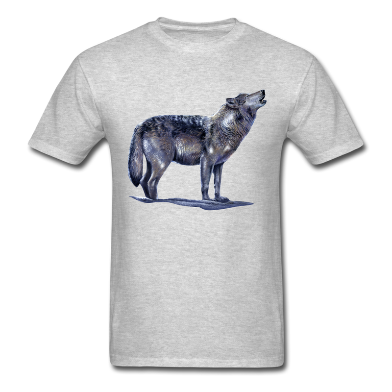 The Lone Wolf Wildlife tee shirt - heather gray