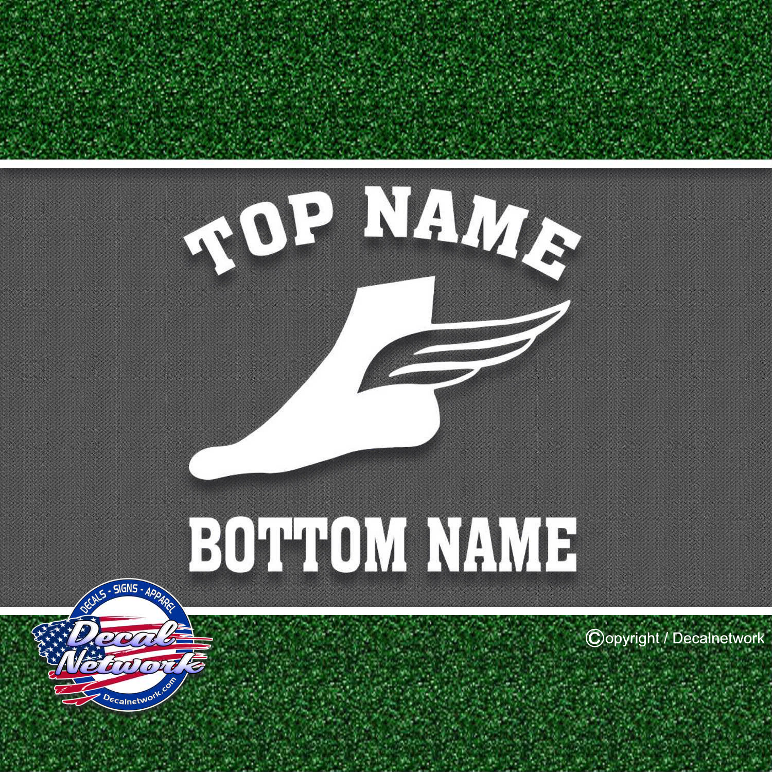 custom sports decal track team wing foot car sticker