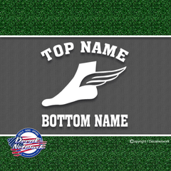 custom sports decal track team wing foot car sticker