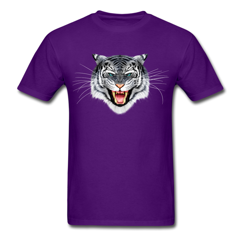 White Tiger Face tee shirt - purple
