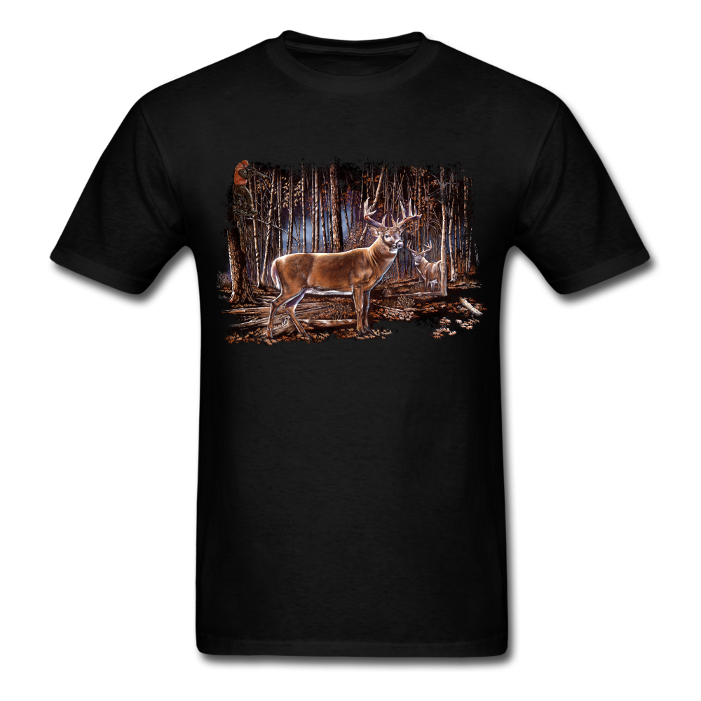 Whitetail Bucks in the Woods - black