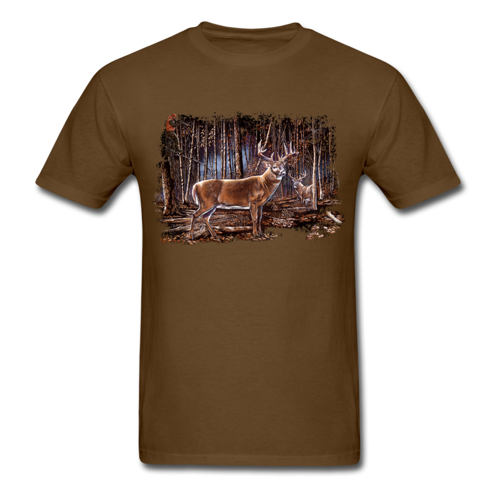 Whitetail Bucks in the Woods - brown
