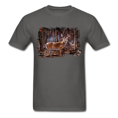 Whitetail Bucks in the Woods - charcoal