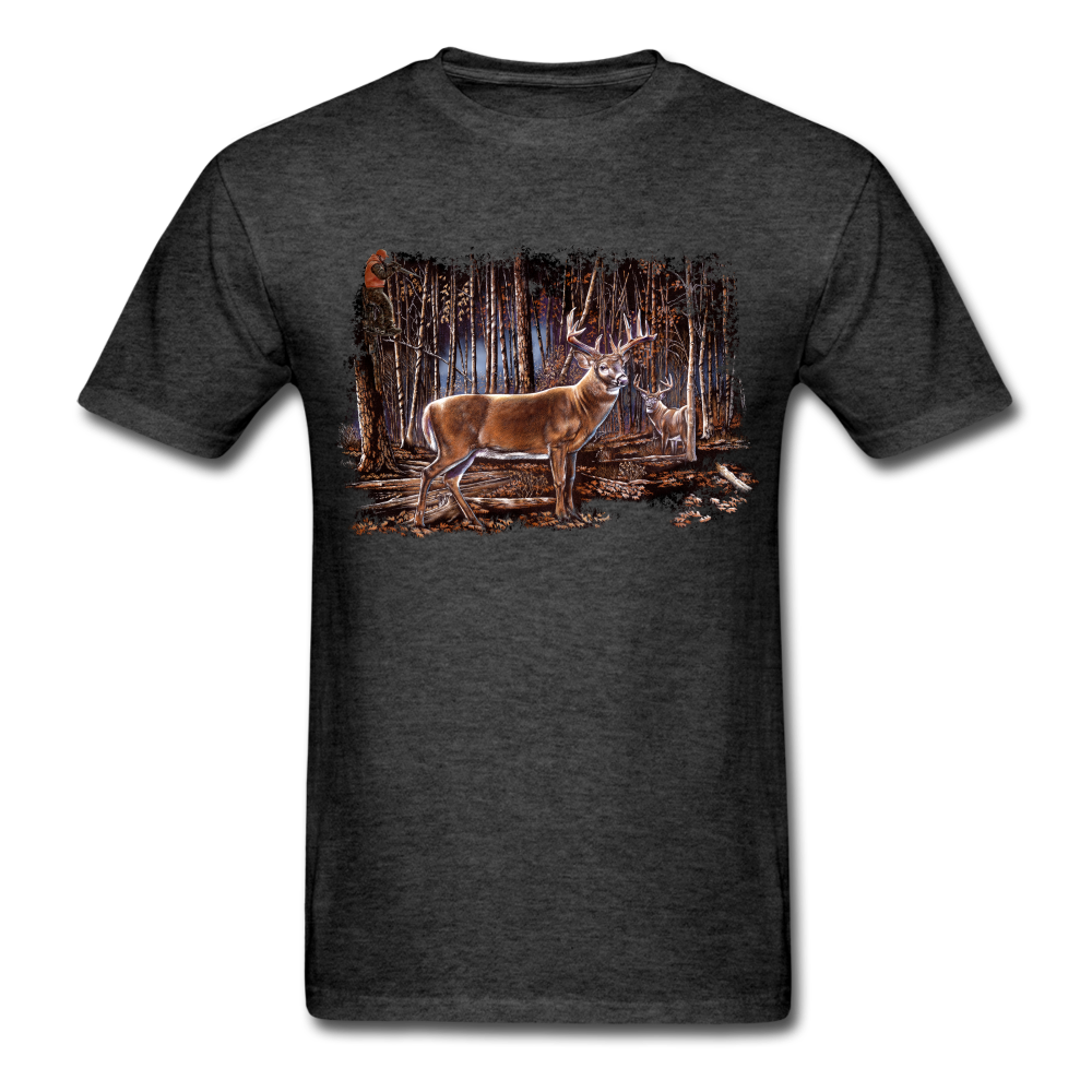 Whitetail Bucks in the Woods - heather black