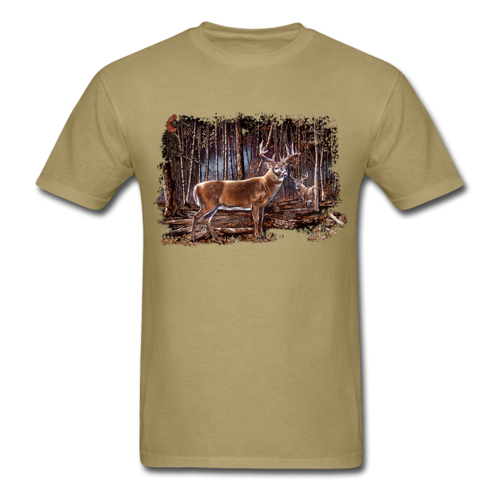Whitetail Bucks in the Woods - khaki