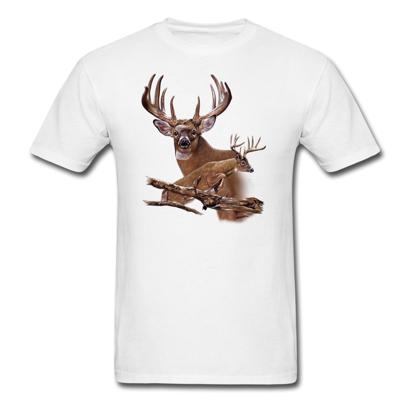 Whitetail Bucks wildlife shirt design - white