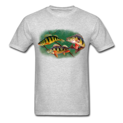 Yellow Perch fish tee shirt - heather gray