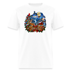 West Virginia Christmas Holiday tee shirt - white