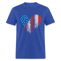 Patriotic American Flag Heart - royal blue