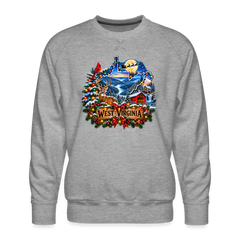 West Virginia State Christmas Holiday Theme Premium Sweatshirt - heather grey