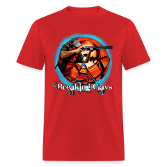 Breaking Clays Skeet Trap shooting tee shirt - red