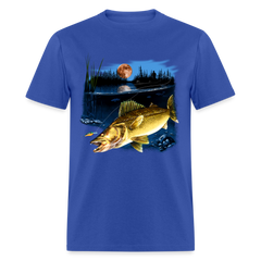 Walleye Moonlight tee shirt - royal blue