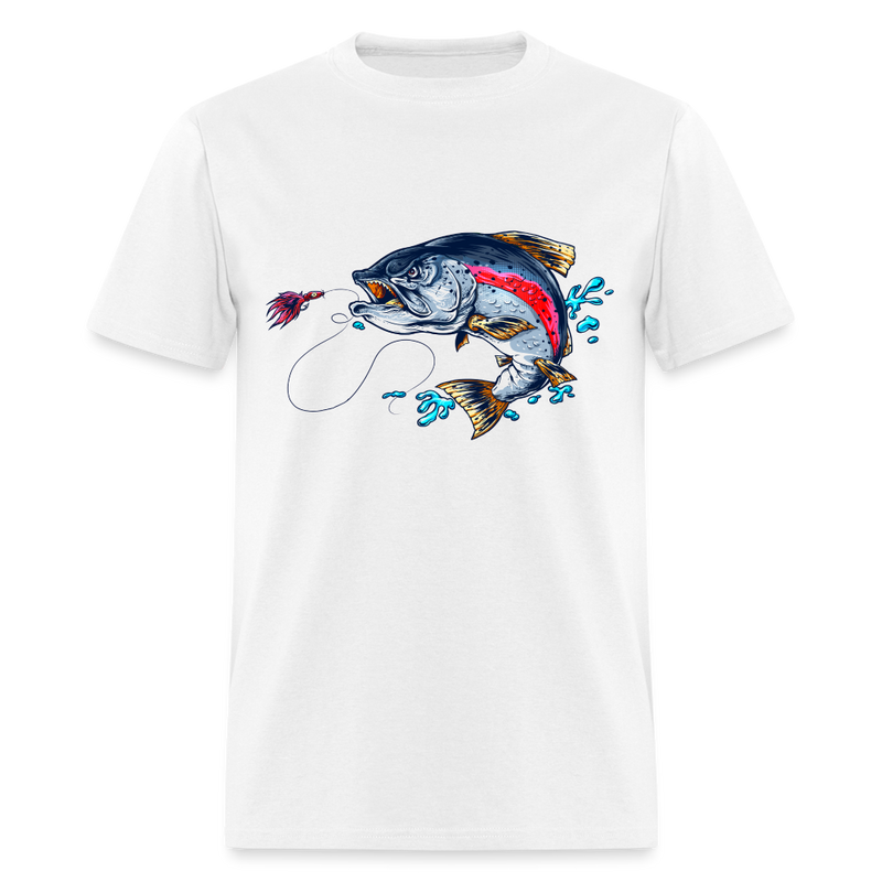 Crazy Trout cartoon style tee shirt - white