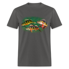 Yellow Perch fish tee shirt - charcoal