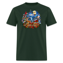 West Virginia Christmas Holiday tee shirt - forest green