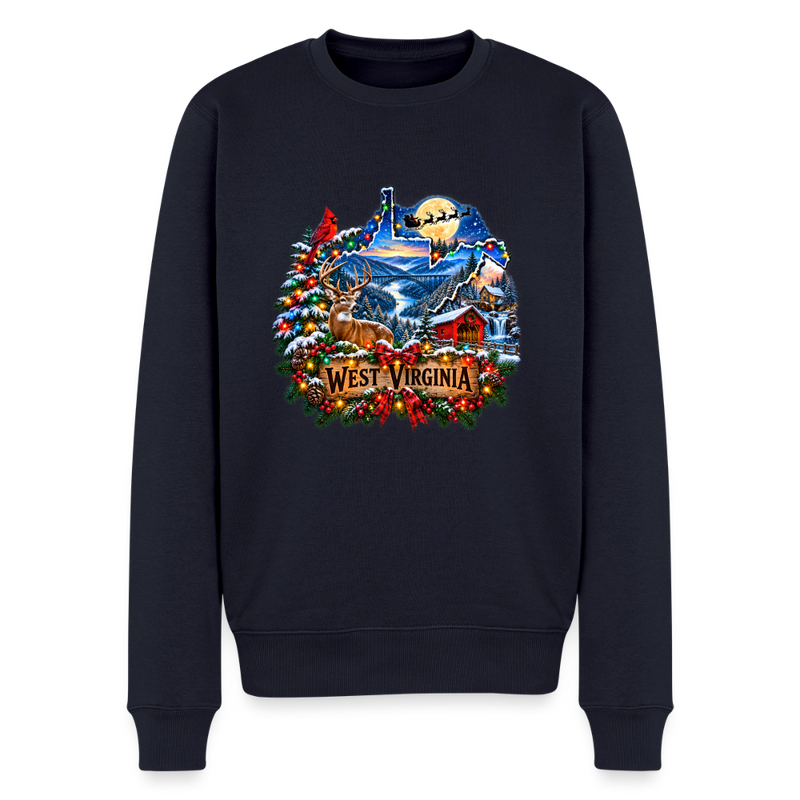 West Virginia State Christmas Holiday Theme Premium Sweatshirt - navy