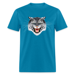 White Tiger Face tee shirt - turquoise