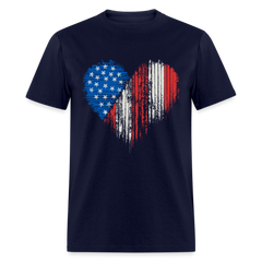 Patriotic American Flag Heart - navy