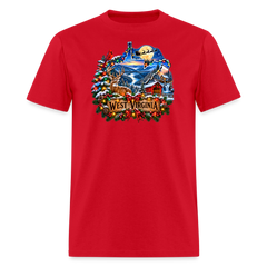 West Virginia Christmas Holiday tee shirt - red