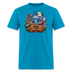 West Virginia Christmas Holiday tee shirt - turquoise