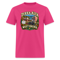 Town of Terra Alta West Virginia Design Tee Shirt - fuchsia