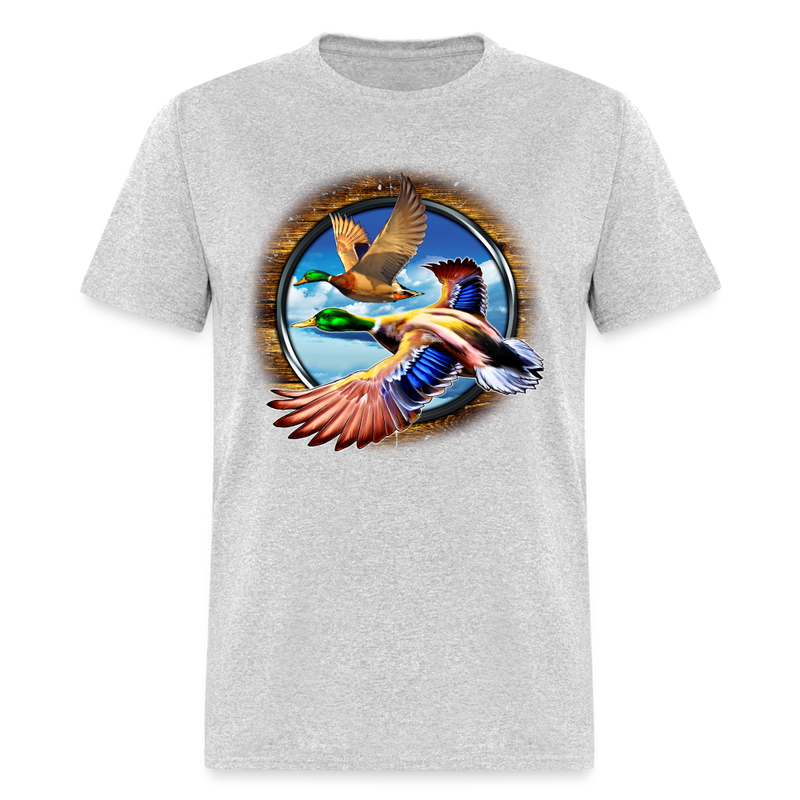 Mallard Ducks in Flight tee shirt - heather gray