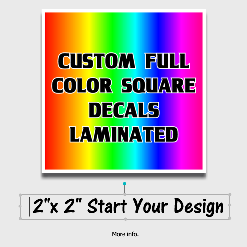 custom printed full color square decal sticker