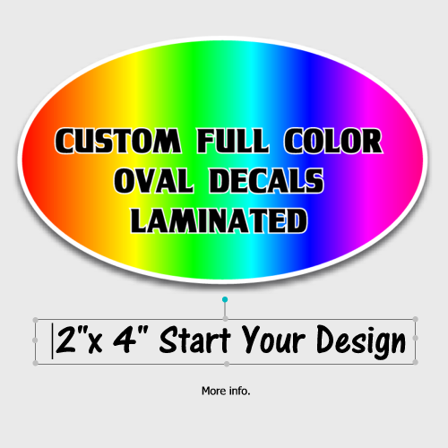 custom full color oval decal sticker