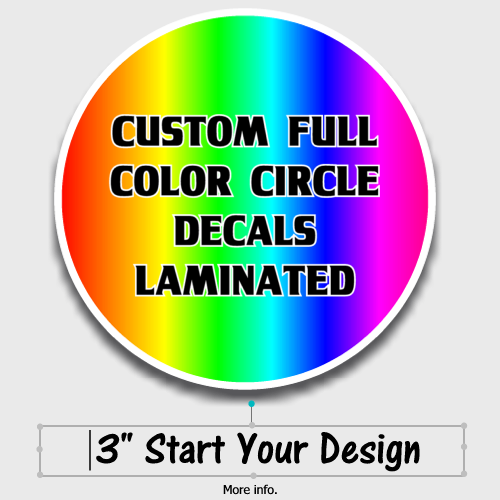 custom round circle decals sticker full color