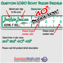 40’’ Boat Ruler fish measuring tape vinyl decal custom LOGO