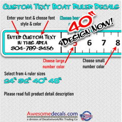 40’’ Boat Ruler fish measuring tape vinyl decal custom text