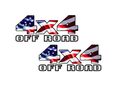 4x4 American flag Off Road vinyl decal Truck SUV sticker USA
