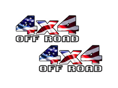 4x4 American flag Off Road vinyl decal Truck SUV sticker USA
