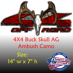 4x4 Buck Skull Camouflage Off Road vinyl decal - [Awesome_Decals]