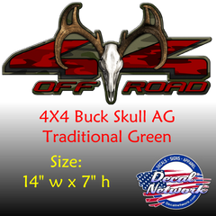 4x4 Buck Skull Camouflage Off Road vinyl decal - [Awesome_Decals]