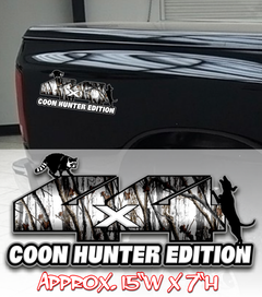 4X4 snow camo coon hunter edition vinyl decal 