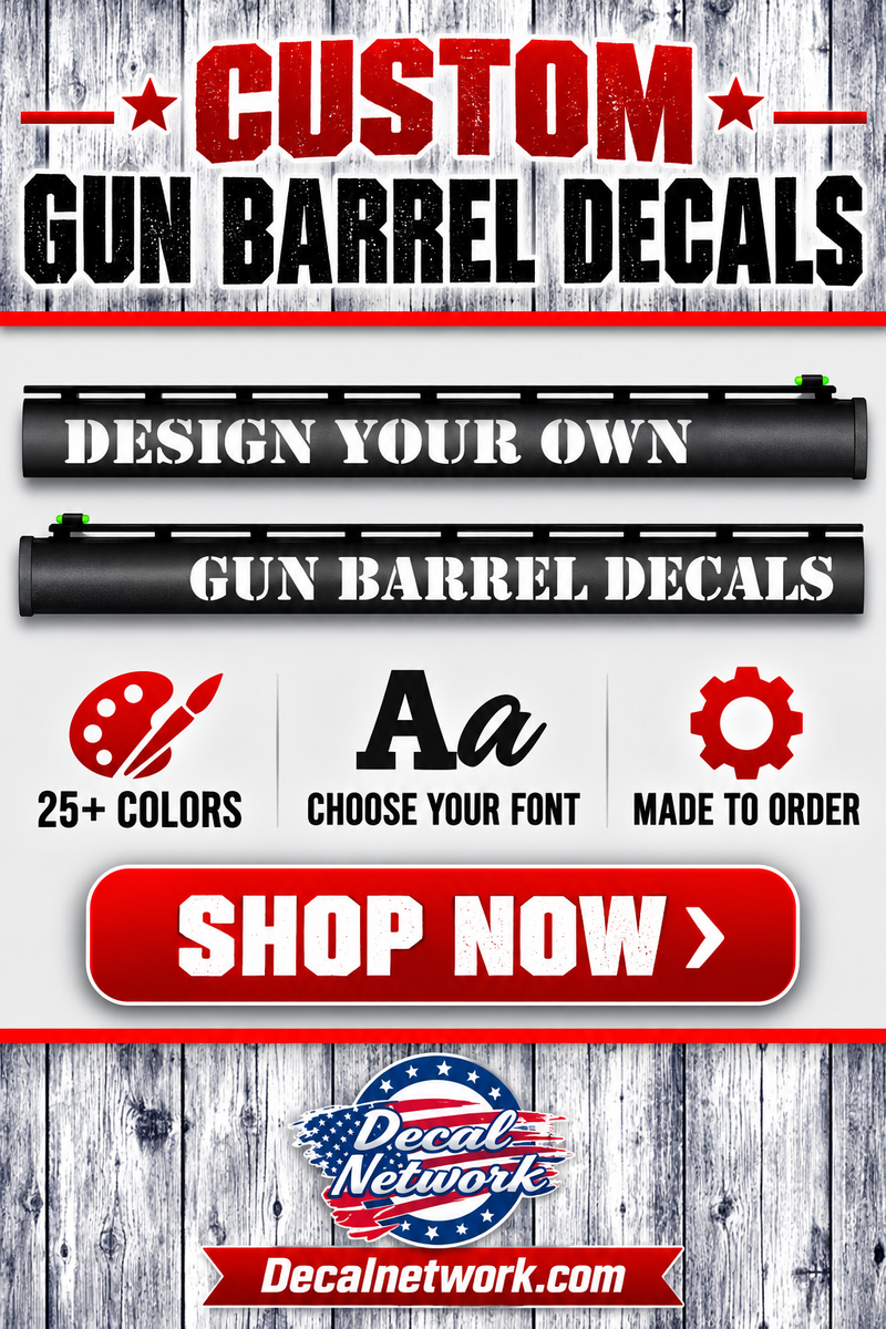 Custom Gun Barrel decals design your own