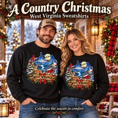 West Virginia State Christmas Holiday Theme Premium Sweatshirt
