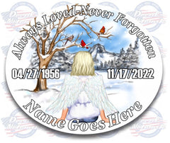 Always Loved - Never Forgotten Angel Personalized decal light background