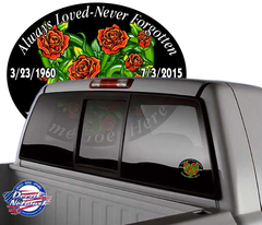 Always Loved - Never Forgotten Heart shaped roses decal - [Awesome_Decals]