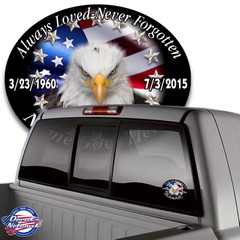 in loving memory american eagle flag patriotic decal