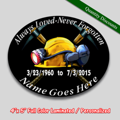 in loving memory decal coal miner