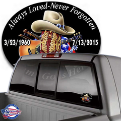 in loving memory country music cowboy hat boots guitar decal