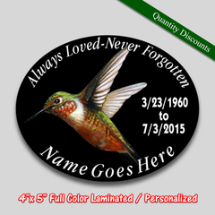 in loving memory decal hummingbird