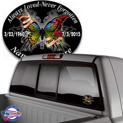 in loving memory decal butterfly