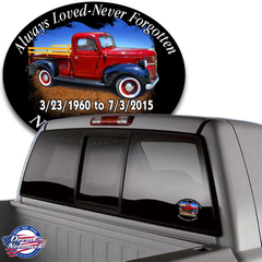 in loving memory decal old antique truck