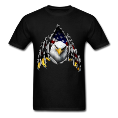 American Flag Eagle Ripping Out tee shirt - black